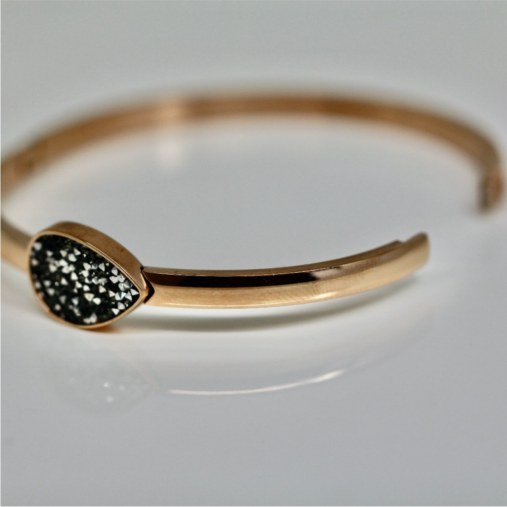 Jenna Jameson Gold Dipped Bracelet with Black Topez Stone - Picture 6 of 8